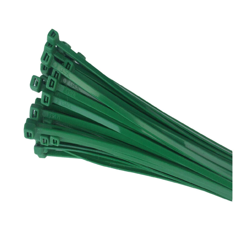 100 X Green Nylon Cable Ties 100 X 2.5Mm / Extra Strong Zip Tie Wraps 714131625550