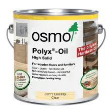 Polyx-Oil - Hard Wax Oil 3011, Clear Gloss, 0.375L - Durable for Wooden Furniture, Water-Resistant Floor Wax, Wood Treatment & Wood Finish - Ideal