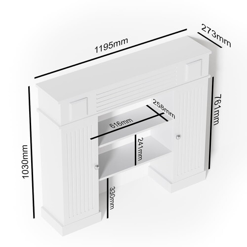 Fireplace surround, White, 119 x 103 cm 2