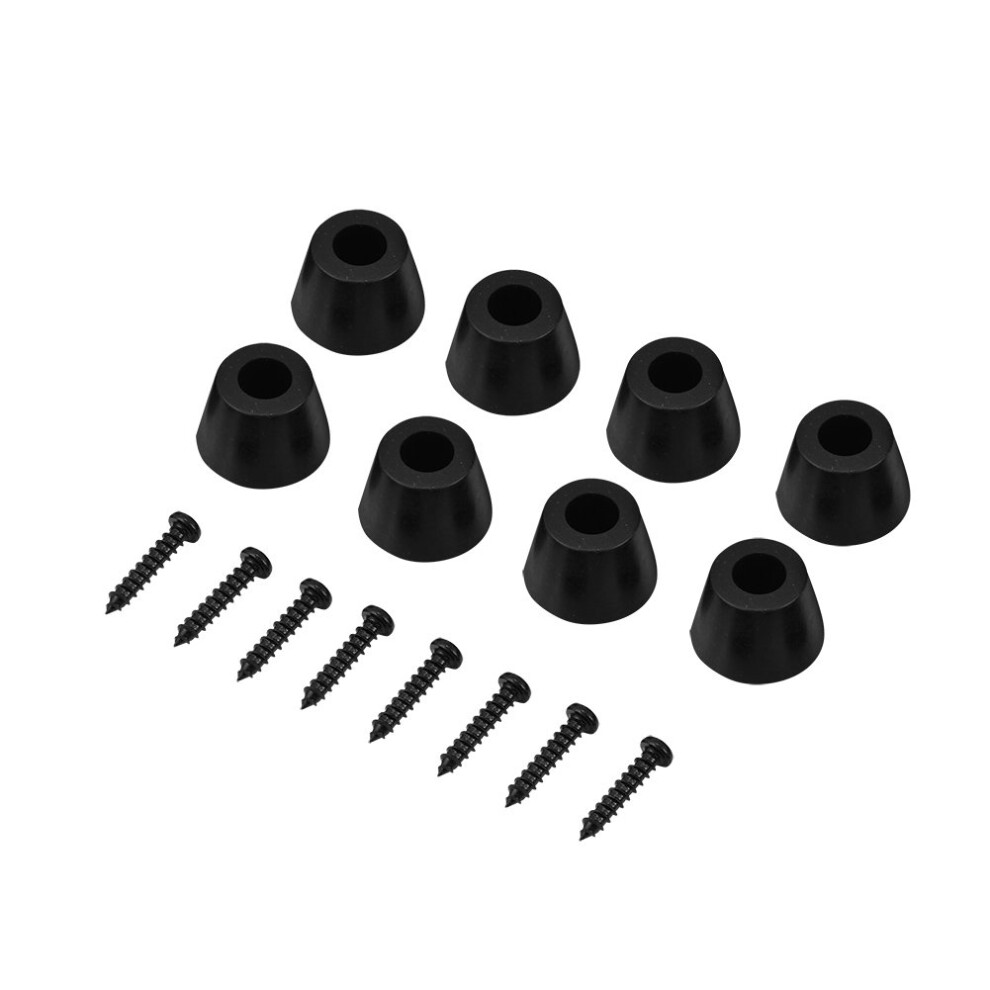 8 Pcs 30X20mm Rubber Feet Anti-Vibration Base Pad Stand With Screws For Hifi Speaker, Amplifier, Car Subwoofer Black 741870538513
