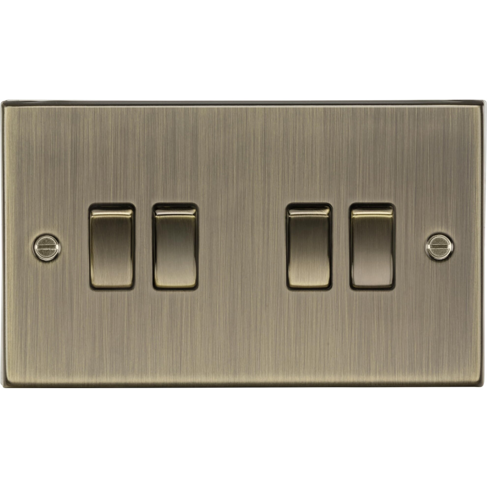 10Ax 4G 2 Way Plate Switch - Square Edge Antique Brass Cs41ab 5055832975359
