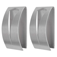 2Pcs Tea Towel Holders - Self Adhesive Towel Holders Brushed Stainless Steel Hand Towel Hook Rack Hangers Rustproof