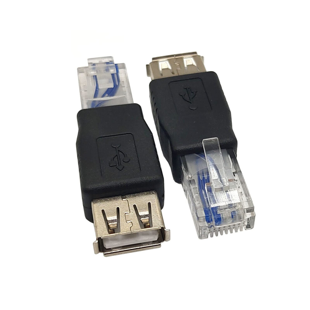 (2-Pack) Usb - Rj45, Usb2.0 A Female To Rj45 Ethernet Male Af-8P8c Connector, Usb Transfer Network Plug Adapter 6222066975380