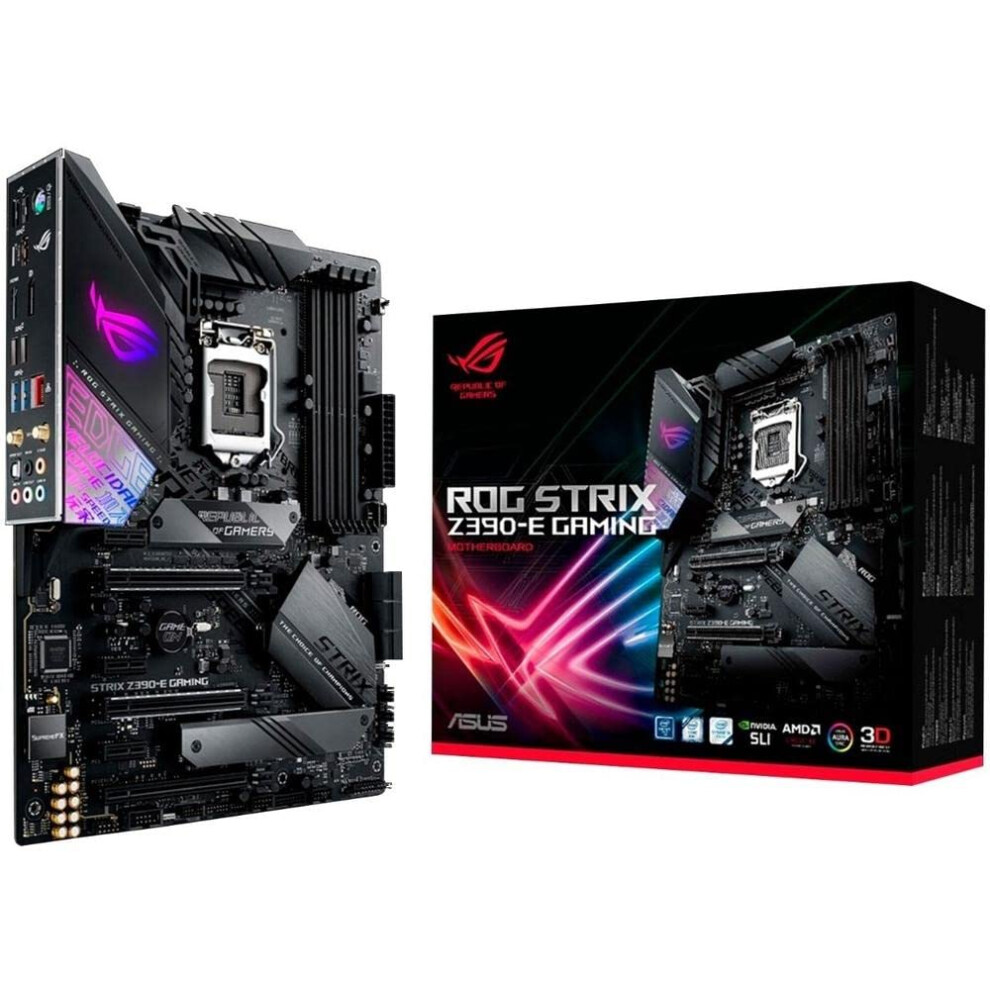 Asus Rog Strix Z390-E Gaming Lga1151 (Intel 8Th And 9Th Gen) Atx Ddr4 Dp Hdmi M.2 Usb 3.1 Gen2 802.11 Ac Wi-Fi Motherboard, Black