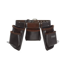 12 Pockets Carpenter Oil Tanned Leather Tool Belt | Builder Work Belt Apron for Men | Tool Holder Work Organiser for Builders, Carpenters, Gardeners,