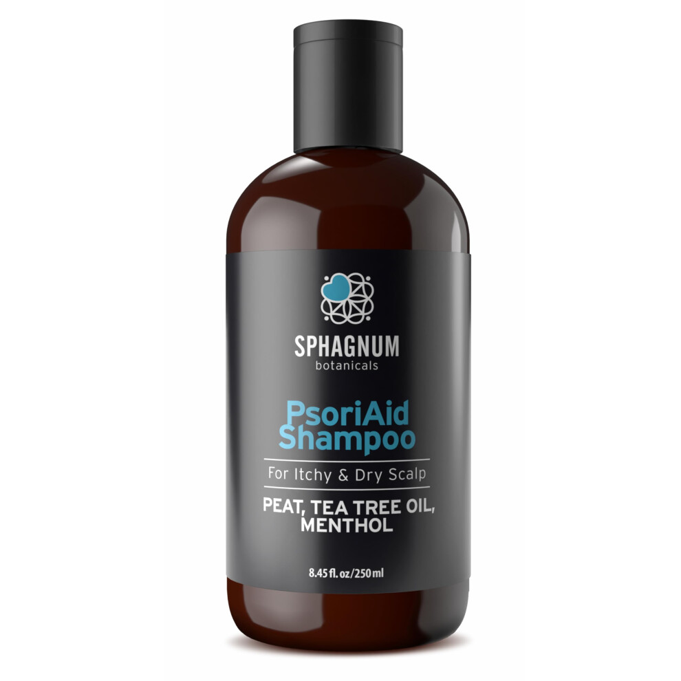 Sphagnum Botanicals Coal Psoriasis Shampoo - Peat Mud For Dandruff Scalp Treatment - Itchy And Flaky Dry Scalp. No Tar And Sulfate Free. 250 Ml