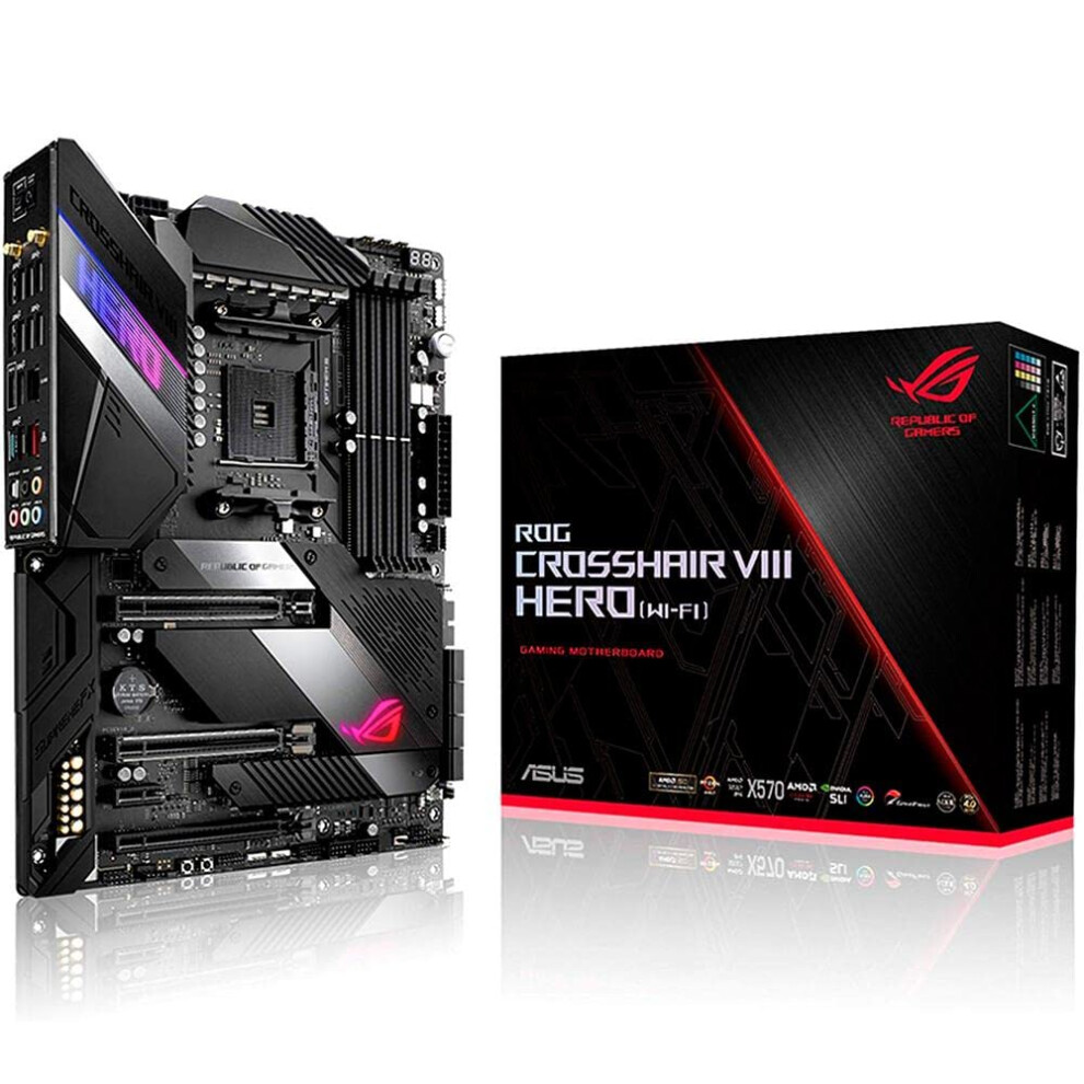 Asus Rog Crosshair Viii Hero (Wi-Fi) Motherboard Slot Am4 Atx Amd X570 - Motherboards (Amd, Slot Am4, Amd Ryzen, Ddr4-Sdram, Dimm, 128Gb)