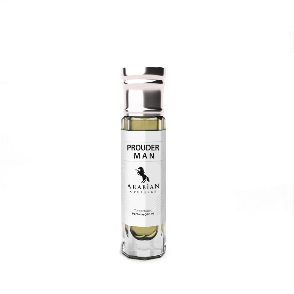 Arabian Opulence Amber Fr238 Prouder Man Perfume Oil For Men. 6Ml Roll-On Bottle. Powdery/Woody/Floral/Fresh Spicy