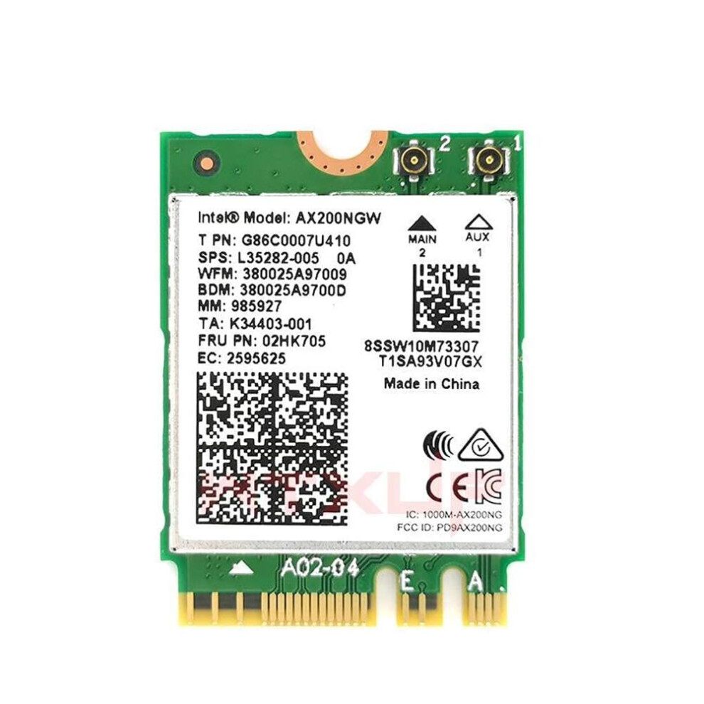 Dual Band Wireless Ax200ngw For Intel Ax200 Wifi 6 Adapter 2.4Ghz 574Mbps/5Ghz 2.4Gbps 802.11Ax Network Card Supports Bluetooth 5.0 Wireless Network 760635682810