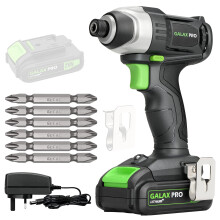 Cordless Impact Driver 20V, Variable Speed (0-2800RPM),with LED Work Light, 6pcs Screwdriver Bits, 1.3Ah Battery and Charger