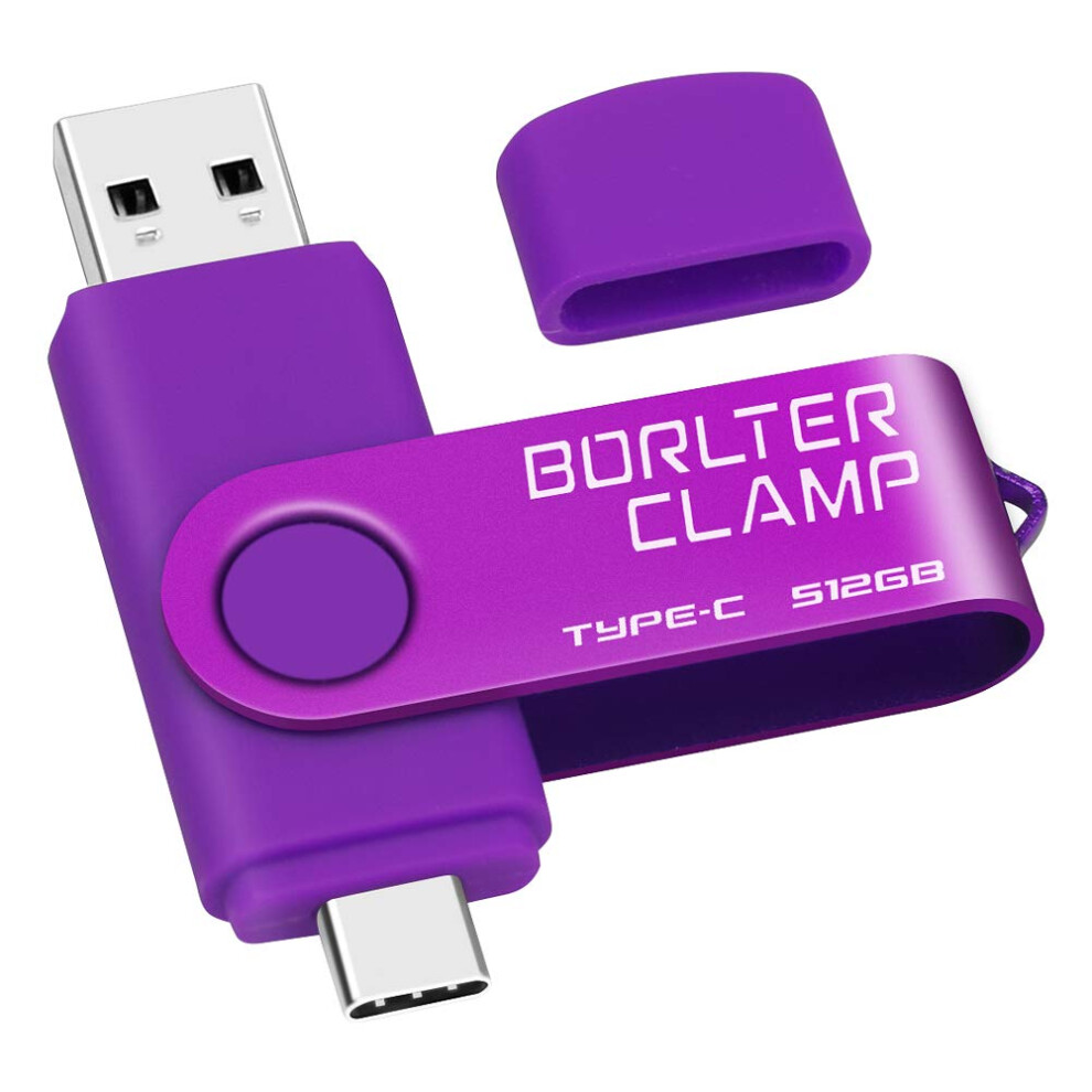 512Gb Usb Type-C Flash Drive, Borlterclamp Usb C 3.0 Jump Drive Memory Stick Dual Port For Android Smartphones Samsung Galaxy S10/S9/S8/Note 9, Lg, 308076018449