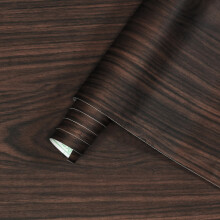 40CM3M Dark Black Brown Walnut Wood Wallpaper Peel and Stick Wood Contact Paper Waterproof Wall Stickers for Cabinet Kitchen Countertops