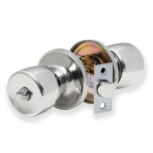 Tulip Privacy Knob Set Polished Chrome, Door Knob with Lock for Internal Wooden Bathroom Doors