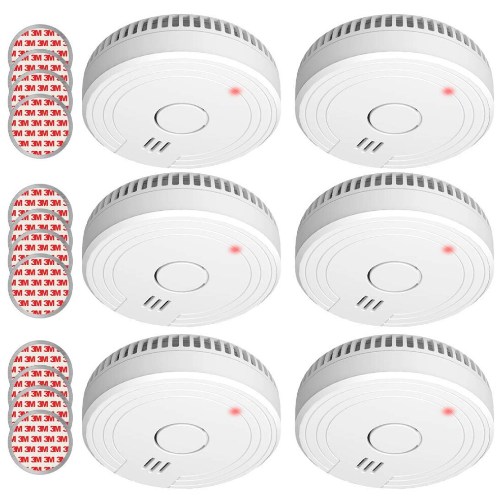 Fs1805m, 6-Piece Smoke Alarm Set, Magnetic Mounting Kit, 5-Year, Complies With European Standard En14604, White, Set Of 6 8719699349261