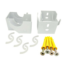 Designer Vertical Column Dual Arm Radiator Brackets (92mm (A) x55mm (B) x57mm (C), White)