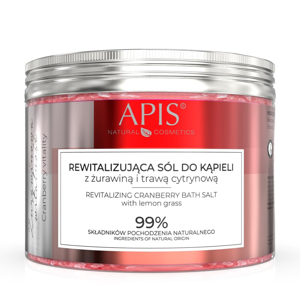 Apis Moosberry Vitality Revitalising Bath Salt With Cranberry And Lemongrass | Vitality And Relaxation | 650 G