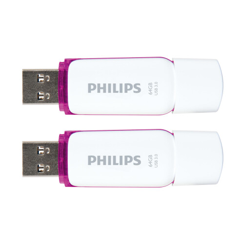 Philips Snow USB Flash Drive 64 GB, USB 3.0, 2 pack - Purple 2