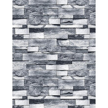 Grey Brick Effect Wallpaper 44.8 300CM Waterproof Vinyl Self Adhesive Peel and Stick Wall Paper DIY Sticker for Kitchen Bathroom Bedroom Funiture