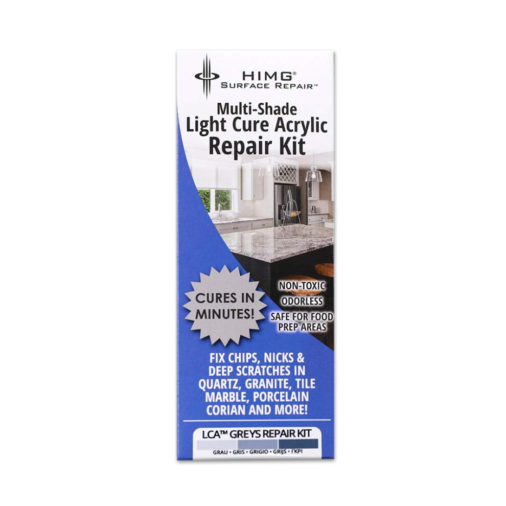 Grey Tones - Quartz, Granite, Corian, Marble Worktop Chip Repair Kit - Grey Quartz Repair Kit - Himg Surface Repair 083832176419