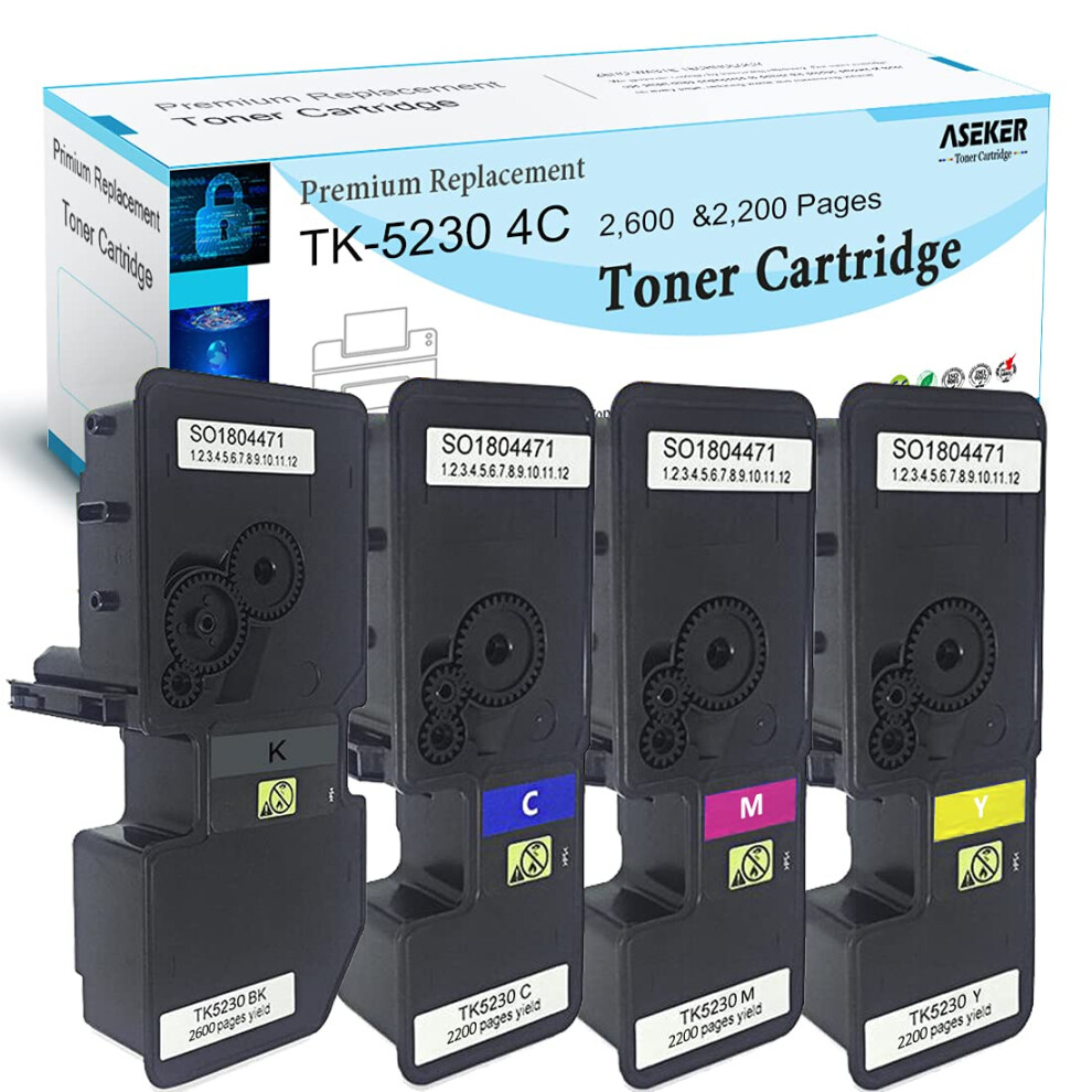 4 Colors Compatible Tk5230 Tk-5230 Toner Cartridge For Kyocera Tk-5220 Tk5220 Ecosys M5521cdn M5521cdw P5021 P5021cdn P5021cdw Printers 2600 & 2200 770824296148
