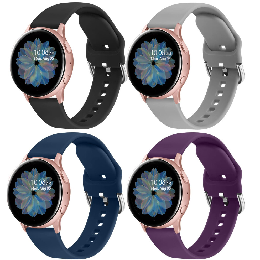 Strap For Samsung Galaxy Watch 4 Strap 44Mm 40Mm/Galaxy Watch 4 Classic 46Mm 42Mm Strap For Women Men, 20Mm Adjustable Silicone Replacement Band 727387982520