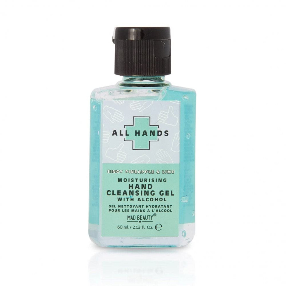 Mad Beauty Zingy Pineapple & Lime Scented Moisturising Cleansing Gel With Alcohol All Hands 60Ml