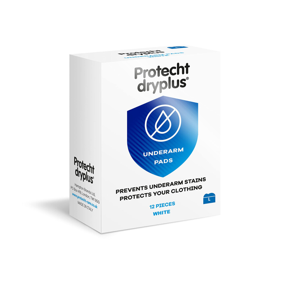 Protecht Dryplus Anti Sweat Self-Adhesive Pads To Keep Underarm Dry & Protect Clothes For Men And Women, Invisible, Comfortable, Super Absorbent, Single Use, Large,