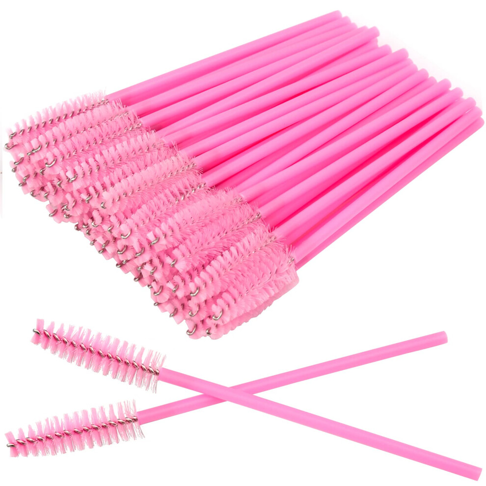 50 PCS Disposable Eyelash Brushes, Mascara Wands Eye Lash Eyebrow Extensions Brush, Applicator Cosmetic Makeup Brush Tool for Eyebrows and Fake