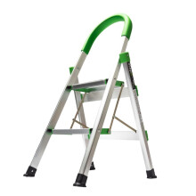StepIt Premium Aluminium 2 Step Ladder - Deluxe Lightweight Folding Stepstool for Kitchen & Home | Anti-Slip Safety Treads with Soft Grip Handle |