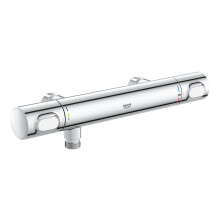 Precision Flow – Exposed Thermostatic Shower Mixer Bar Valve (Safety Functions Temperature Control with SafeStop at 38C, Excluding S-Unions,