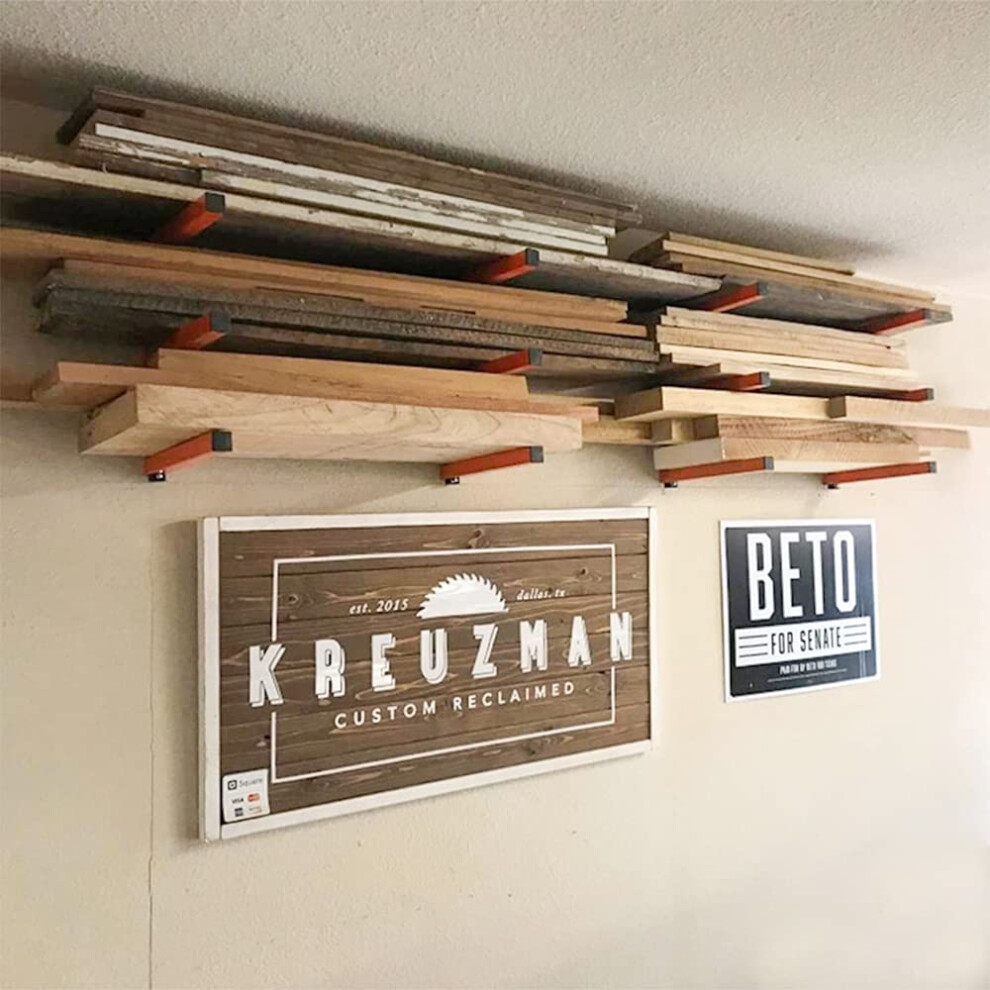 Heavy Duty Steel Wood Timber Rack Shelf Storage System Workshop Wall Mounted 736542035377