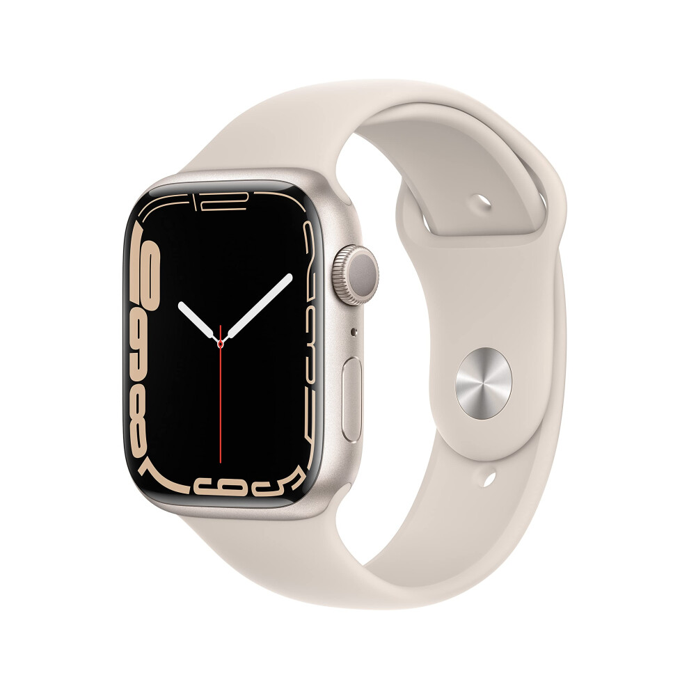 Apple Watch Series 7 (Gps, 45Mm) Starlight Aluminium Case With Starlight Sport Band (Renewed)
