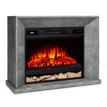 Crater Lake Electric Fireplace - 1900 W, LED Technology, Remote Control, Thermostat, Concrete Optics
