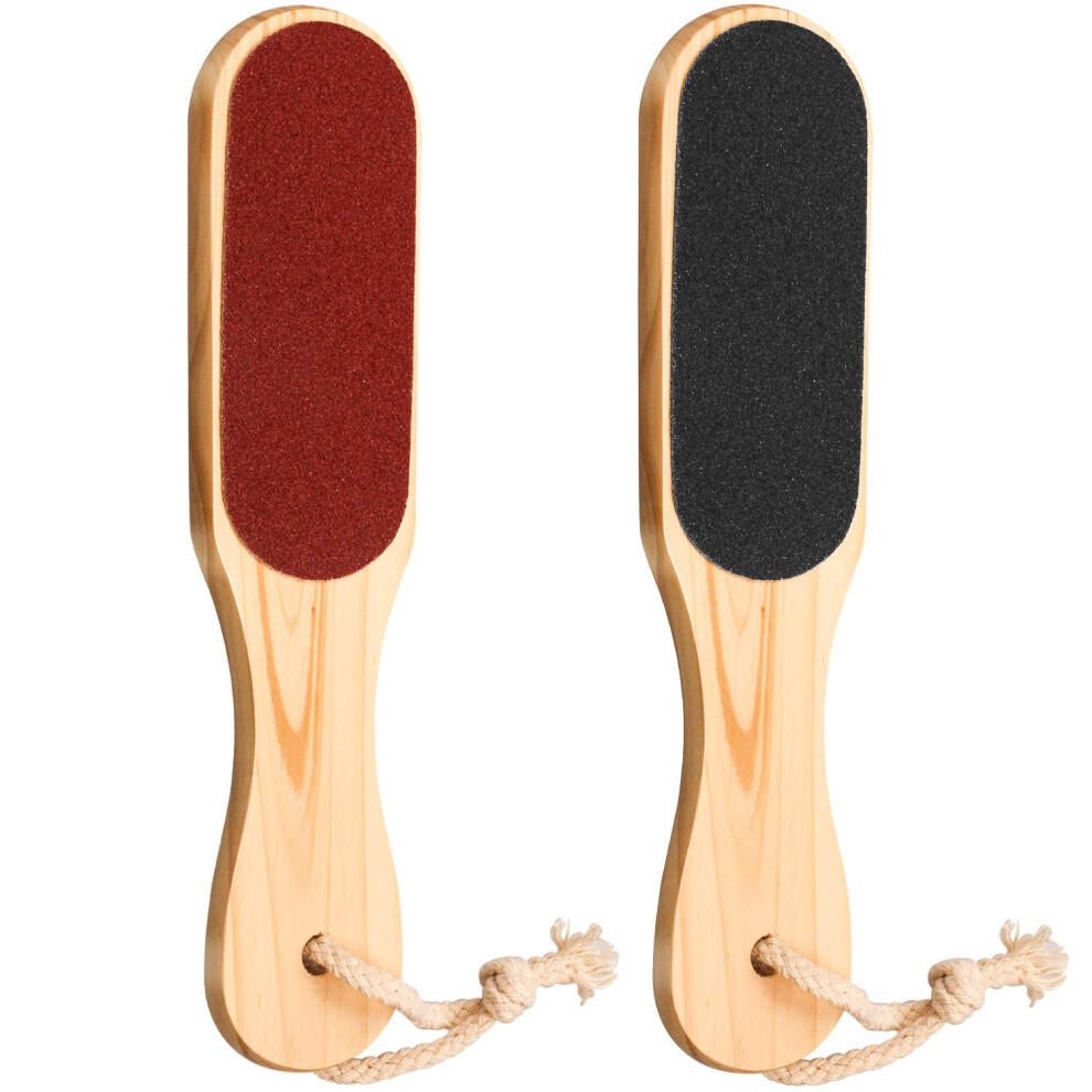 Eruinfang Foot File, Double Sided Wooden Foot Rasp File Foot Scraper Hard Skin Remover Foot Files For Hard Skin For Wet Dry Cracked Feet Removing Dead Skin Foot
