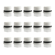 15 Pcs G1/2 BSP Threaded Blanking Cap,Drain Cap Seal,Appliance Trap Blanking Cap with Gasket,for Water Pipe,Washing Machine,etc(External Threads)
