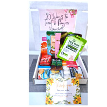 Head To Toe Pampering Treat Gift Box Hamper |Tea and Snack Time Gift Set | Hot chocolate| Hair Sheet, Collagen Face mask, Foot Pack, Hand| Chocolate