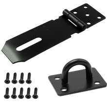 Door Padlock Hasp, 4 Inch Stainless Steel Padlock Hasp and Staple Shed Lock Hasp Shed Door Latch Heavy Duty Gate Lock Latch Security Hasp and Staple