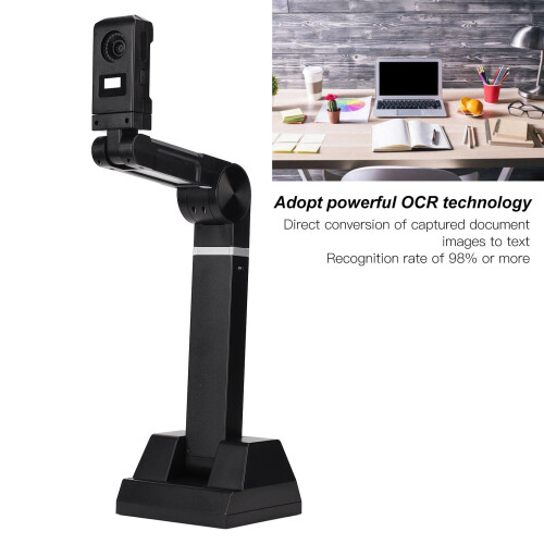 Document Scanner, 8MP Portable USB Doc Scanner with LED Supplemental Light, Compact Design with OCR Text Recognition, Auto Focus Doc Scanner for Live 2