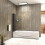 Matt Black 1200x1400mm 5 Fold Folding Bath Shower Screen Door Panel 4