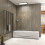 Matt Black 1200x1400mm 5 Fold Folding Bath Shower Screen Door Panel 5