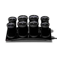 Volumizing Hot Rollers Set with 4 44 mm and 4 38 mm Hot Rollers Featuring Dual Temperature Control and Ceramic Heaters