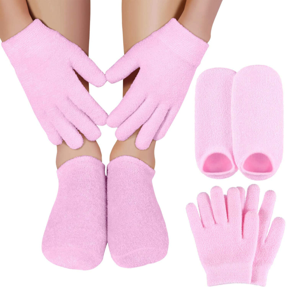 Hagsnec Moisturising Gel Socks Gloves Set Hands Feet Skin Bleaching Care Beauty Spa Treatment Moisturising Cool Heel Booties Socks