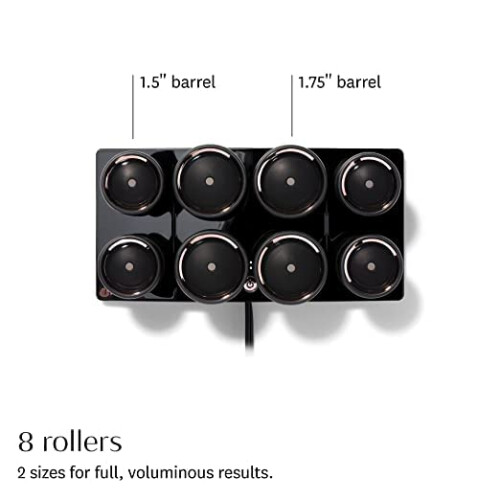 T3 Volumizing Hot Rollers Set with 4 44 mm and 4 38 mm Hot Rollers Featuring Dual Temperature Control and Ceramic Heaters 1