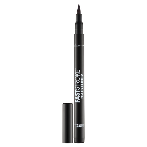 Collection Cosmetics Fast Stroke Felt Tip Eyeliner with Fine Tip, Long Lasting 24h, Quick Drying Formula, 4ml, Black 1