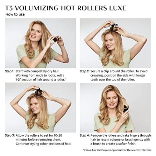 T3 Volumizing Hot Rollers Set with 4 44 mm and 4 38 mm Hot Rollers Featuring Dual Temperature Control and Ceramic Heaters 2