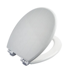 Cottage Ultra-Fix White Toilet Seat. Wooden Toilet Seat with Water-Based Paint for Easy Clean. Soft Close, with Chrome Hinges. Universal Fit, with