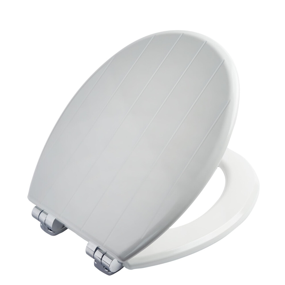 Photos - Toilet Seat Bemis Cottage Ultra-Fix White . Wooden  with Water-Based Paint for Easy Clean. Soft Close, with Chrome Hinge 