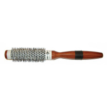 Ceramic Wooden Radial Round Brush. Styling & Volumising Hair Tool With Nylon Bristle & Vented, Ceramic Barrel For Smooth Hair With Shine. Versatile