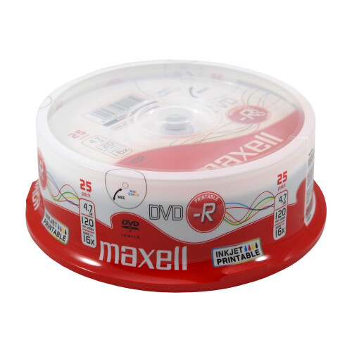 DVD-R blank discs (16x speed, 4, 7GB, 120min, 25spindle)