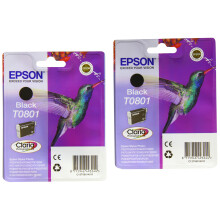 T0801 Ink Cartridge, Black (Pack of 2), Genuine